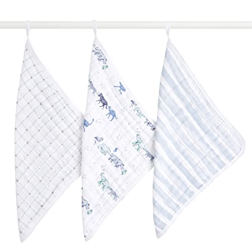 Image of aden + anais Boutique Oversized Washcloth 3-Pack, Super Soft 100% Cotton Muslin, Gentle on Skin, 3 Absorbent 12x12 Layers, Softer with Every Use, Perfect for Babies, Infants, Toddlers, Rising Star