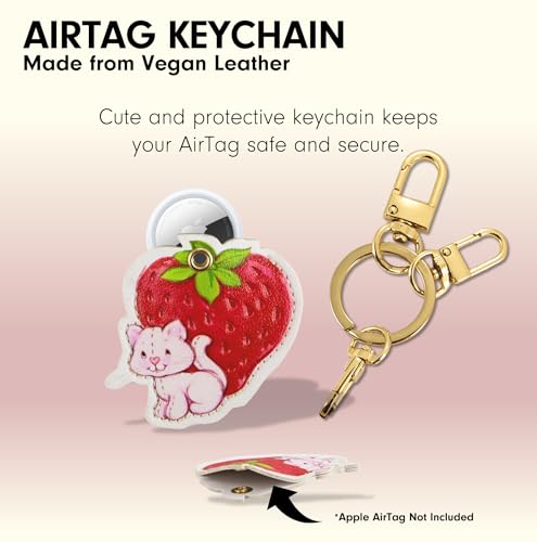 Image of Sonix Keychain Case Compatible with Apple AirTag | Protective Cover Keychain for AirTag | Strawberry Shortcake Vintage