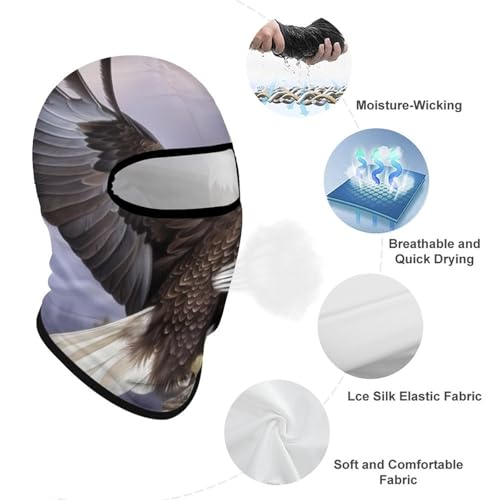 Balaclava Bald Eagle para hombre y mujer, máscara facial con protección solar, transpirable y de cobertura total para senderismo, ciclismo, running y conducción miniatura 3