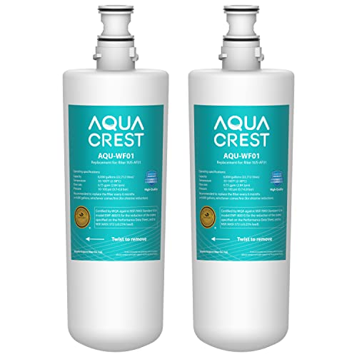 AQUA CREST 3US-AF01 Under Sink Water Filter, Replacement for Standard 3US-AF01, 3US-AS01, Aqua-Pure AP Easy C-CS-FF, WHCF-SRC, WHCF-SUFC, WHCF-SUF Water Filter, NSF/ANSI 42 Certified (Pack of 2)