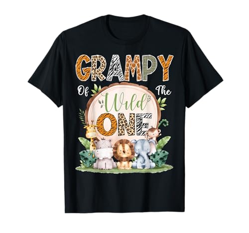 Grampy Of The Wild One, safari per il primo compleanno, giungla Maglietta