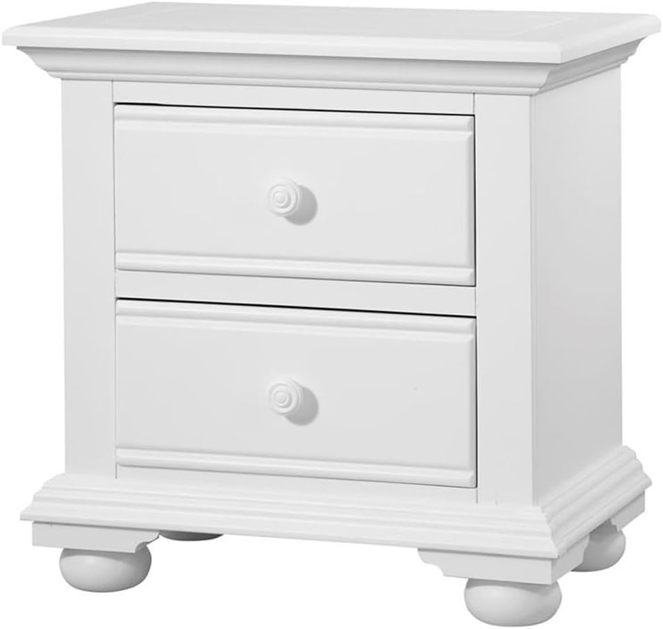 American Woodcrafters Cottage Traditions Eggshell White 2-Drawer Wood Nightstand