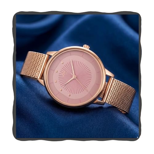 Image of WISEWALKER Women's Analog Wrist Watch for Ladies and Girls | Stylish & Trendy | Rose Gold Stainless Steel Premium Strap | Perfect for Casual, Party & Formal Wear