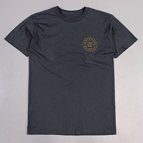 Image of Brixton Men's Oath Short Sleeve Standard T-Shirt - Grey - Large