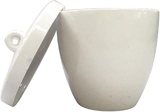 DADAKEWIN 20 Ml Crisol De Porcelana con Tapa, Forma Alta, Blanca, De Alta Temperatura De La Resistencia Laboratorio De Química Equipos- Paquete De 10 (Color : White, Size : 20ml)