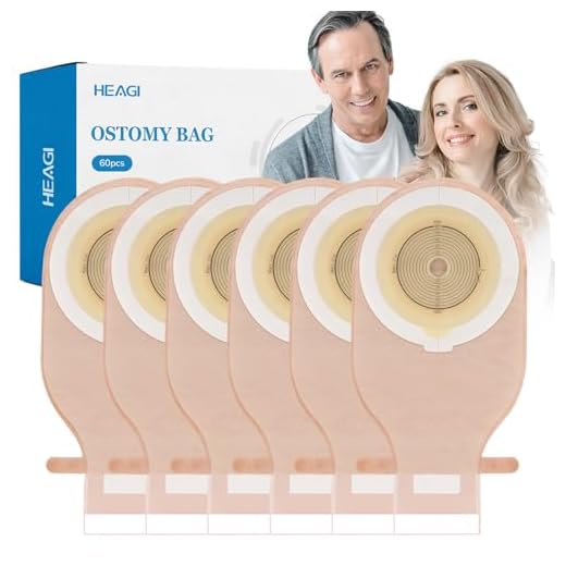 60 PCS Colostomy Bags, Ostomy Supplies, 15 mm-65 mm Ostomy Drainable Pouch for Ileostomy Stoma Care, Ostomy Bags with Hook and Loop, Cut to Fit