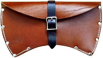 1844 Helko Werk Germany Leather Axe Sheath - Brown Leather, Single Compartment, 36 Inches, Open Top