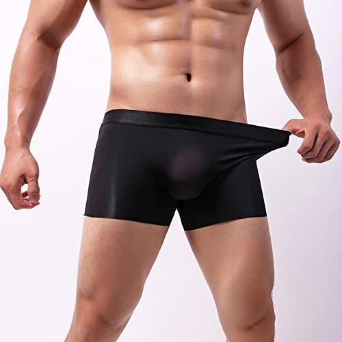 JEShifangjiusu Men'S Sexy Ice Silk Boxer Briefs Underwear Seamless Breathable Short Leg Fitness Sport Seamless Underpants3