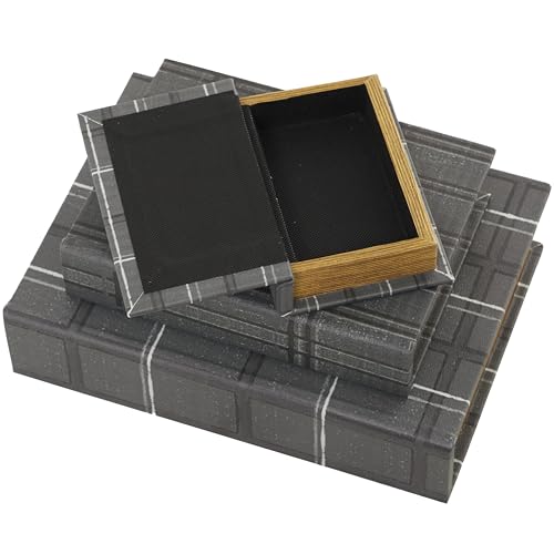 Deco 79 082653 Faux Leather Geometric Decorative Box Faux Storage Book Book Shaped Boxes thumb #1