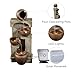 Teamson Home 28 in. Cascading Bowls and Stacked Stones LED Outdoor Water Fountain for Outdoor Living Spaces to Create a Calming Oasis in Gardens and Landscaping, on Patios, Balconies, Lawns, Brown
