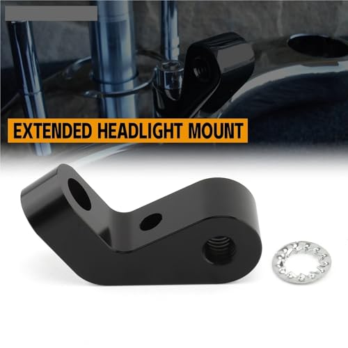 Soporte de faro extendido de moto negro compatible con Harley Softail 4
