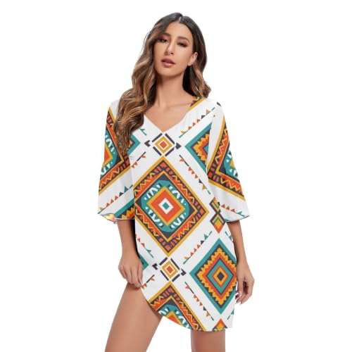 Robe en mousseline de soie au fini premium et coupe col en V