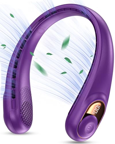 KIDEE Neck Fan, Neck Fans Portable Rechargeable, Upgraded Cooling Air Volume, Ultra Quiet, 4000 mAh Battery Operated, Long Use Time, 3 Speeds Adjustable Personal Hand Free Fan