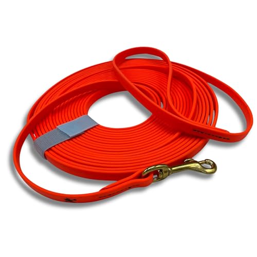 JIM HODGES DOG TRAINING Gummy K9 Biothane Long Line Leash for Dogs, 10,15,20 and 32.5 Feet, Walking