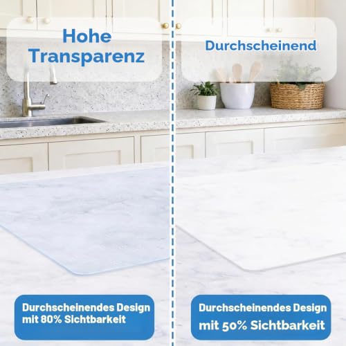 AECHY Silikonmatte Groß, 90L x 60B cm, 2mm Dicke, Halbtransparent Klar – Ansicht 3