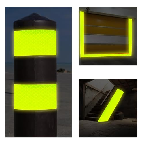 Swrt HL-1 2 Inch X 30 Ft Reflective Tape Outdoor Waterproof Dot-C2 Fade Resistant Fluorescent Green Reflective Tape Strong Adhesive Safety Warning Tape Reflector Conspicuity Tape thumb #6
