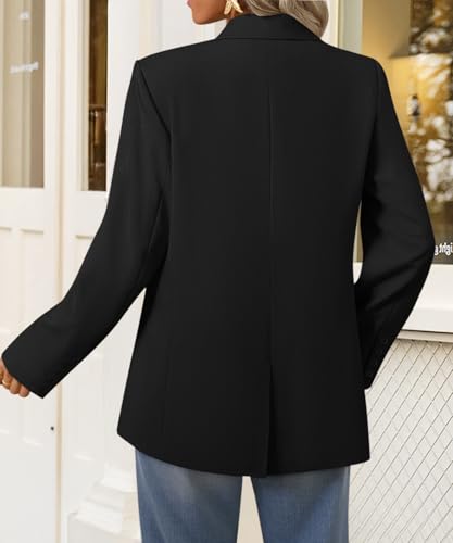 ZESICA Women's Fall Business Casual Blazers 2025 Long Sleeve Lapel Open Front Button Work Blazer Jackets with Pockets4
