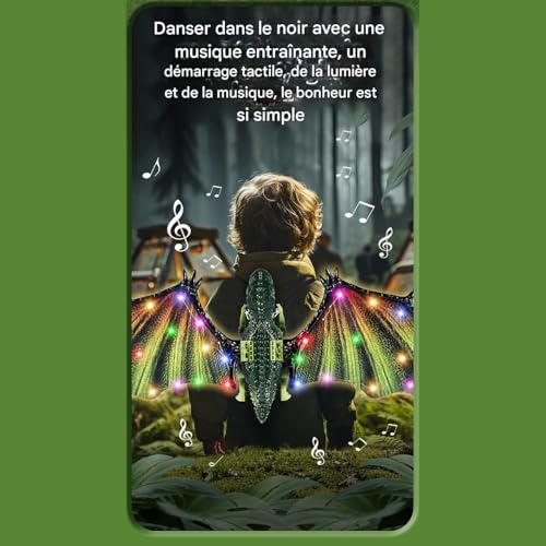 Ailes de dragon pour bébé électriques avec éclairage LED et musique pour fête - 7