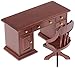 Produktbild hsj LF- Puppenstubenmöbel 1 12 Waage Schreibtisch aus Holz Set Computer-Tisch Stuhl mit Arbeits Schubladen for Puppenhaus Study Büroeinrichtung Lernen