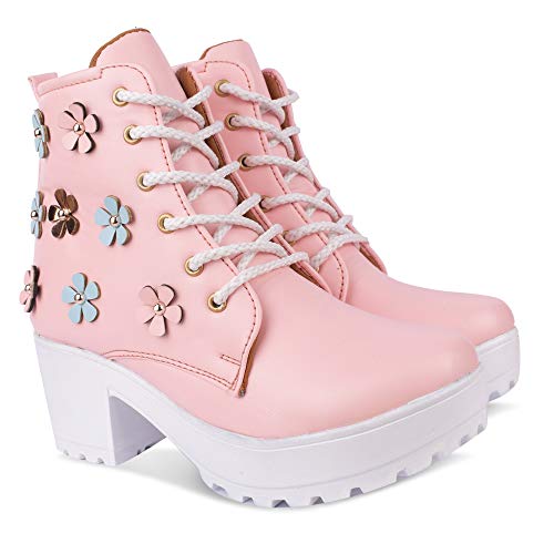 Image of KRAFTER Classic Black Boots for Women & Girls - Fashionable High Ankle Winter Shoes Soft Insole Lightweight & Durable - Casual Wear