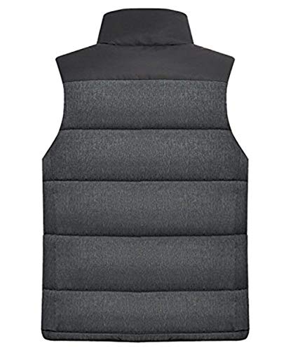 Vcansion Men's Outdoor Casual Classic Quilted Vest Heavy Weight Puffer Vest Black+Orange Us M/Asian Xl #TOP1