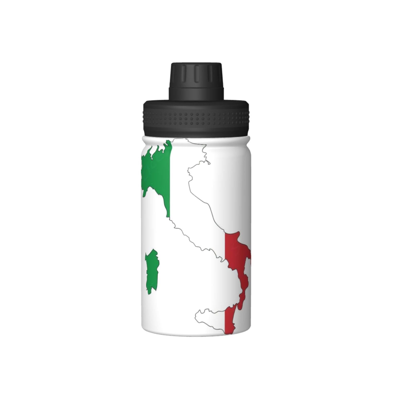 Borraccia termica in acciaio inox con stampa mappa della bandiera italiana, borraccia sportiva da 350 ml, ideale per i viaggi