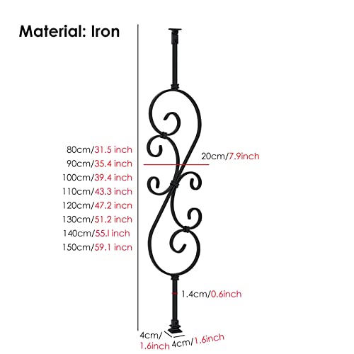 Balustres de terrasse en fer forgé de 120cm contre les risques de chute - 3