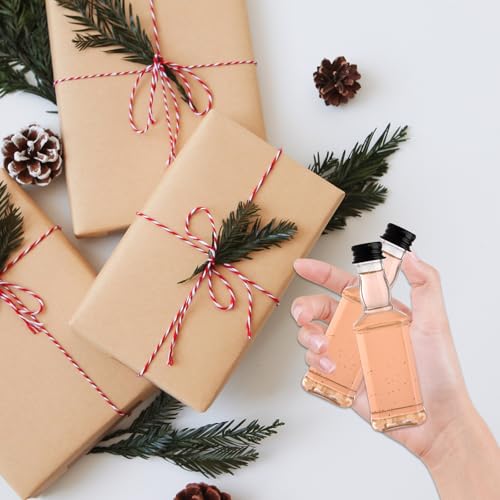 ASelected 24 Stück Shot Flaschen zum Befüllen 50 ML Leere Flaschen zum Befüllen Mini Leere Flaschen mit Deckel, für Ingwer Shot Eierlikör Tequila Schnäpse Whiskey