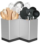 Suli Utensil holder,Kitchen Utensil Organizer for Corner Countertop,Extra Large Silverware Organi...