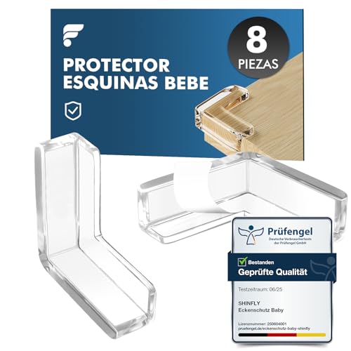 shinfly Protector Esquinas Bebe Esquineras Protectoras Bebe, 8 PCS Ángulo Recto Protector Esquinas Muebles, Fuerte Adhesión Protege Bebe, niños de Lesiones para Muebles Cantoneras