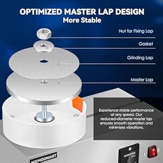 Mxmoonant Gem Faceting Machine, 0-2980rpm Adjustable Speed, 96 Divisions Index Wheel for Precise Manipulation, Equipped with a Splash Guard & LED Light, Ideal for Beginner Grinding of Gem, Jade
