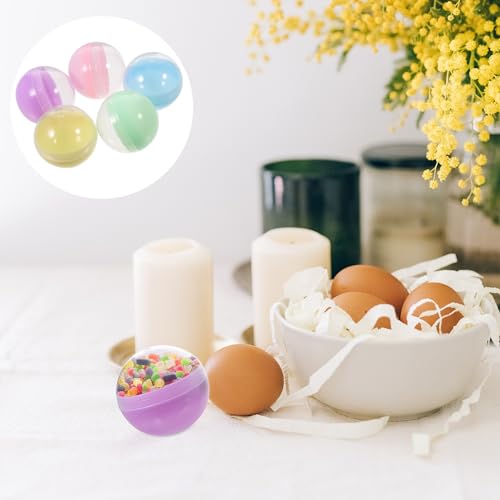 Image of FAVOMOTO 50Pcs 2 Inch Translucent Macaron Fillable Round Balls for Gumball Machines Vending Capsules DIY Craft Containers Party Decoration Favors