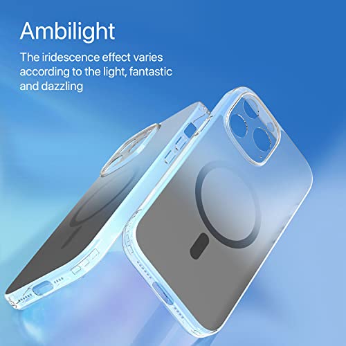Image of eller sante Zurich MAGPRO Gradient Colored for iPhone 14 Pro Case Cover, Transparent, 6 Feet Drop Protection, Shockproof, Scratch Resistant, Slim, Compatible with MagSafe Back Cover - Grey