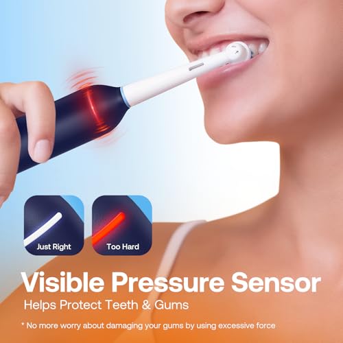 Image of Bitvae R2 Rotating Travel Electric Toothbrush, 8 Professional Brush Heads, Carrying Case, 5 Teeth Care Modes, Pressure Alerts to Prevent Gum Injury, Long Duration