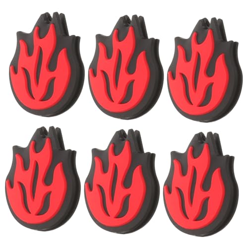ARTSEWPLY 6Pcs Fire Shaped Tennis Racket Dampener Silicone Shock Absorbers for Enhanced Vibration Control Lightweight Tennis Accessory Easy Installation for Tennis
