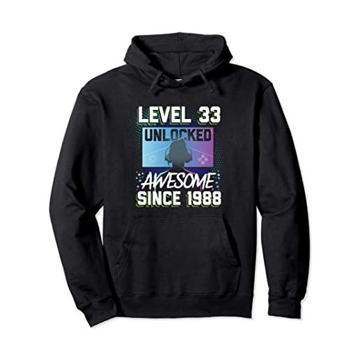 Regalo del 33 cumpleaños Level 33 Unlocked Awesome 1988 Sudadera con Capucha