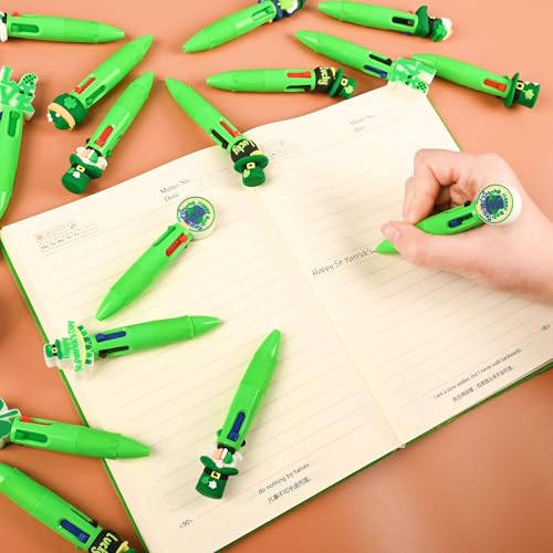 LiYiQ 25 bolígrafos multicolor 4 en 1 para San Patricio miniatura 4
