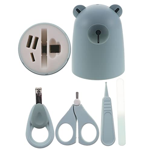 Abaodam Baby Grooming Kit with Secure Nail Clippers and Scissors for Newborns and Toddlers, Rounded Abs and Stainless Steel Design, Prevents Finger Injuries, Includes Green Storage Case