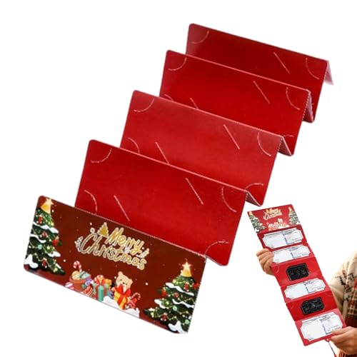Vesidoloy Portamonedas para Navidad,Porta Dinero Decorativo con sobre | Libro Organizador De Tarjetas para Fiestas - para Niños Niñas Navidad Cumpleaños Escuela Adultos Fiesta Celebración