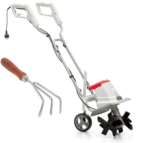 IKRA motoazada eléctrica motocultor IET 1030, Ancho de Trabajo 30cm, Profundidad 20cm, Incluye extirpador Manual