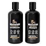 Minoxidil Shampoo & Conditioner Set for Hair Growth – Biotin, Ginseng & Ginger – Supports Thicker, Fuller Hair – Scalp Care Formula – For Men & Women – 600ml Duo