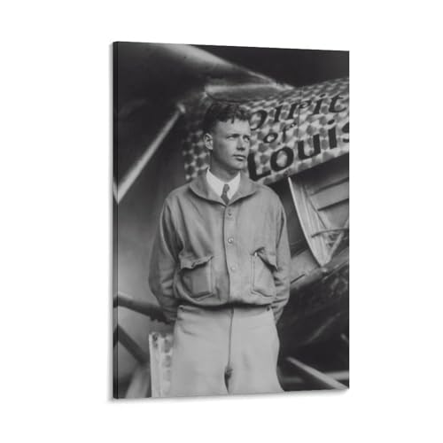 Poster Charles Lindbergh toile 20x30 cm pour décoration murale