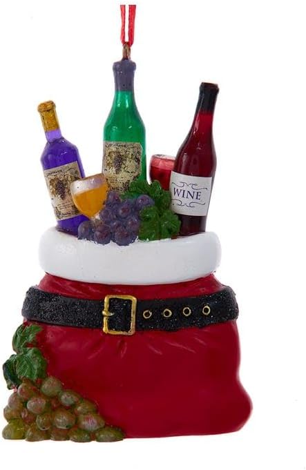 Kurt S. Adler サンタバッグ ワインボトルオーナメント付き