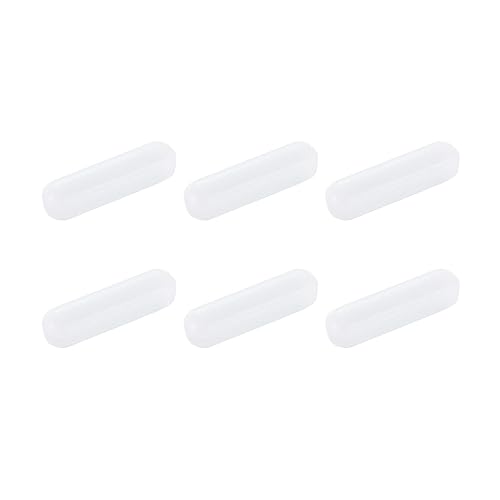 MECCANIXITY Agitador magnético mezclador barra de agitación 25 mm (1 ") x7mm cilindro forma PTFE recubrimiento imán blanco para laboratorio 6 unids