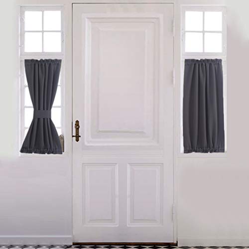 Aquazolax Kitchen Door Curtain Panel - Solid Blackout Curtains 25x40-Inch Door Panel
