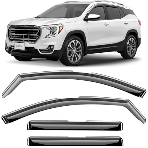 CLIM ART in-Channel Incredibly Durable Rain Guards Compatible with GMC Terrain 2018-2024, Original Window Deflectors, Vent Window Visors, Vent Deflector, 4 pcs. - 618091