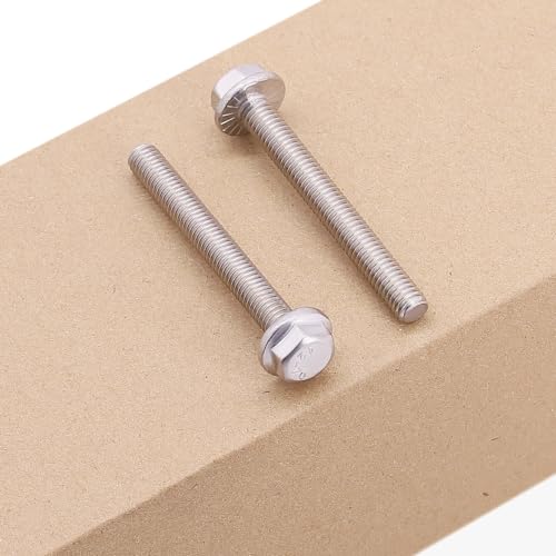 Image of 5 /16-18 x 2 inch (10 pcs) Flanged Hex Bolt Screws, ASME Standard Flanged Hex Head Bolts, 304 Stainless Steel 18-8, Full Thread, Coarse Thread UNC