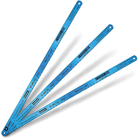 GRAFF Bi-Metal Molybdenum Hacksaw Blades 12 Inch for Metal and Steel Cutting 24 tpi - Handsaw Blades Replacement HSS Cover