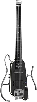 Donner HUSH-X PRO Electric Guitar, Smart Travel Guitar, Headless, Versatile Preset, 7 Tone Simulation, Black