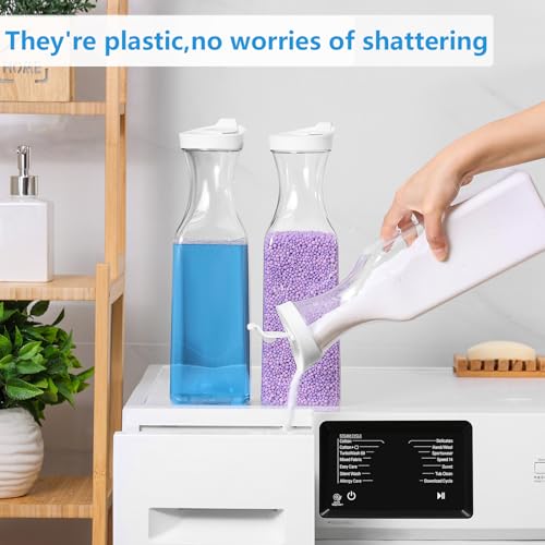 Laundry Detergent Dispenser,54oz Fabric Softener Dispenser,Plastic Liquid Laundry Detergent Container,Laundry Detergent Organizer for Laundry Room Organization with 4 Labels,3 Pack - Image 5